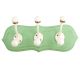 Green Cream Double Loop Ceramic Iron Wooden Hooks